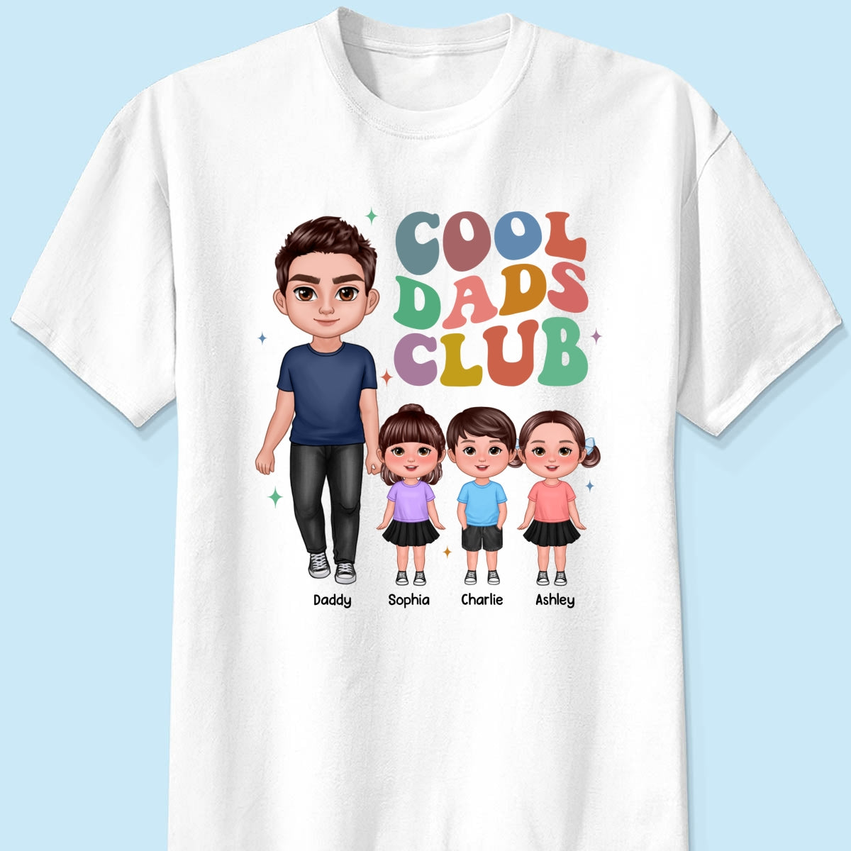 Cool Dad Club Doll Man And Kids Personalized Shirt