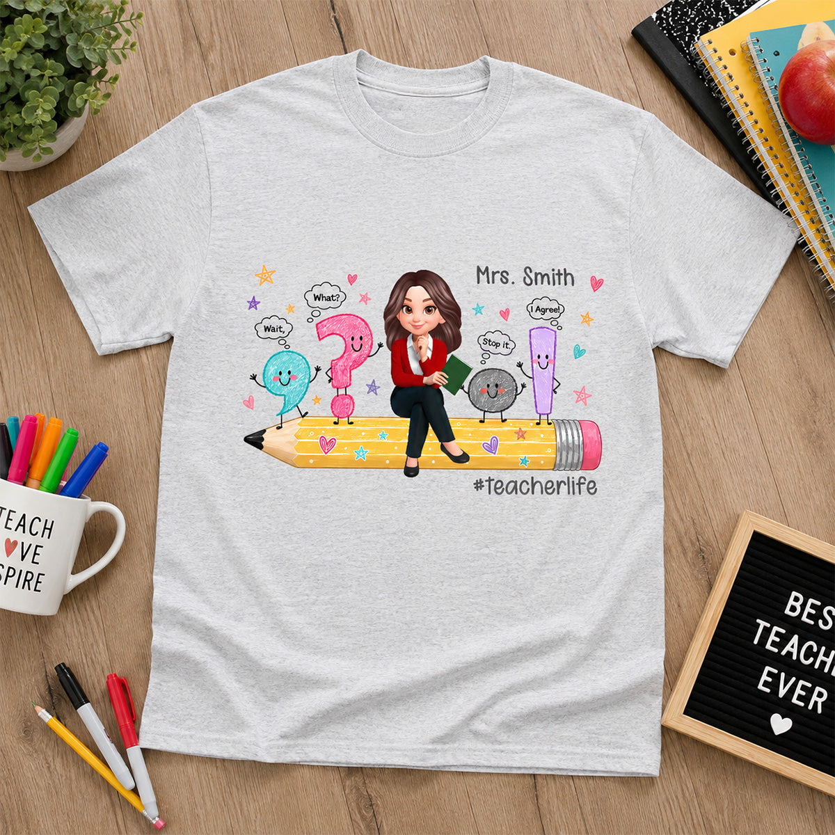Funny Grammar Teacher Life - Personalized Shirt - Back To School Gift For Teacher