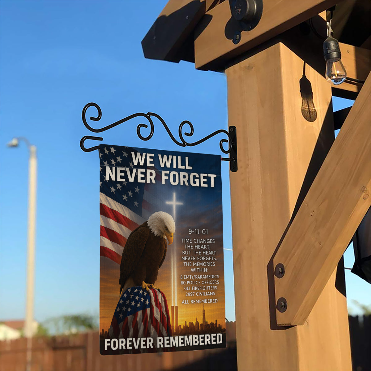 9/11 Never Forget Garden Flag, Patriot Decor, Prayer Flags, Patriotic Flags, USA Flag