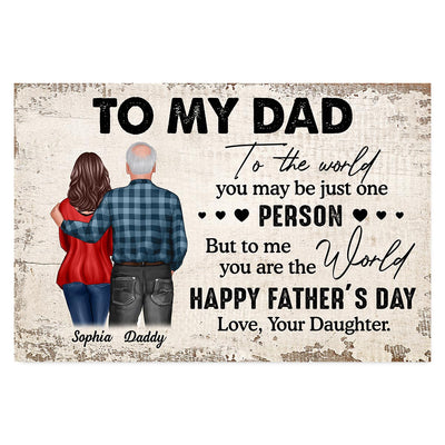 From Daughter To Dad Happy Father's Day Personalized Poster, Heartfelt Father's Day Gift For Dad