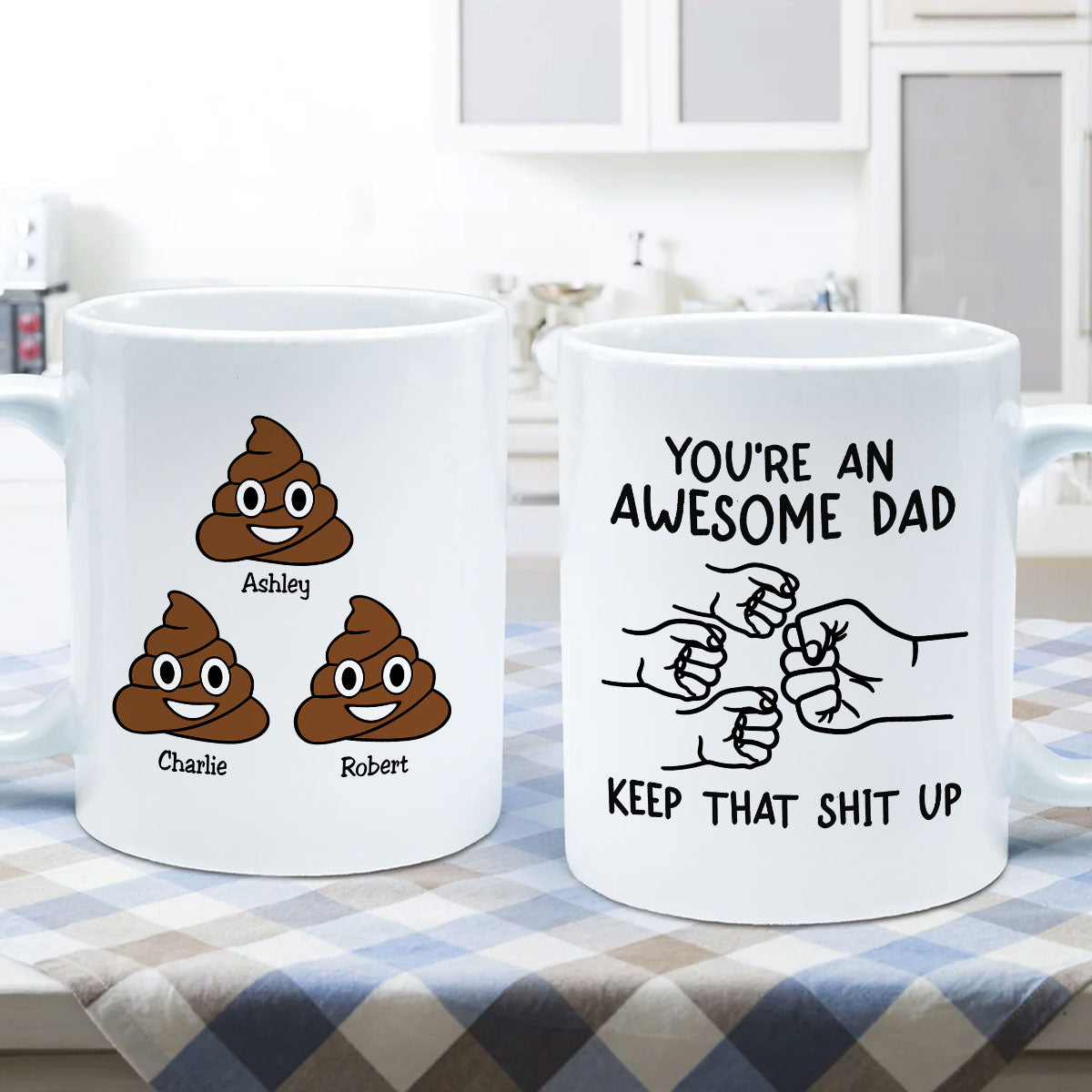You're An Awesome Dad Keep That Shit Up Personalized Mug, Funny Gift For Dad