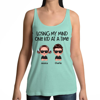 Losing My Mind One Kid At A Time Doll Kids Personalized Tank Top Shirt