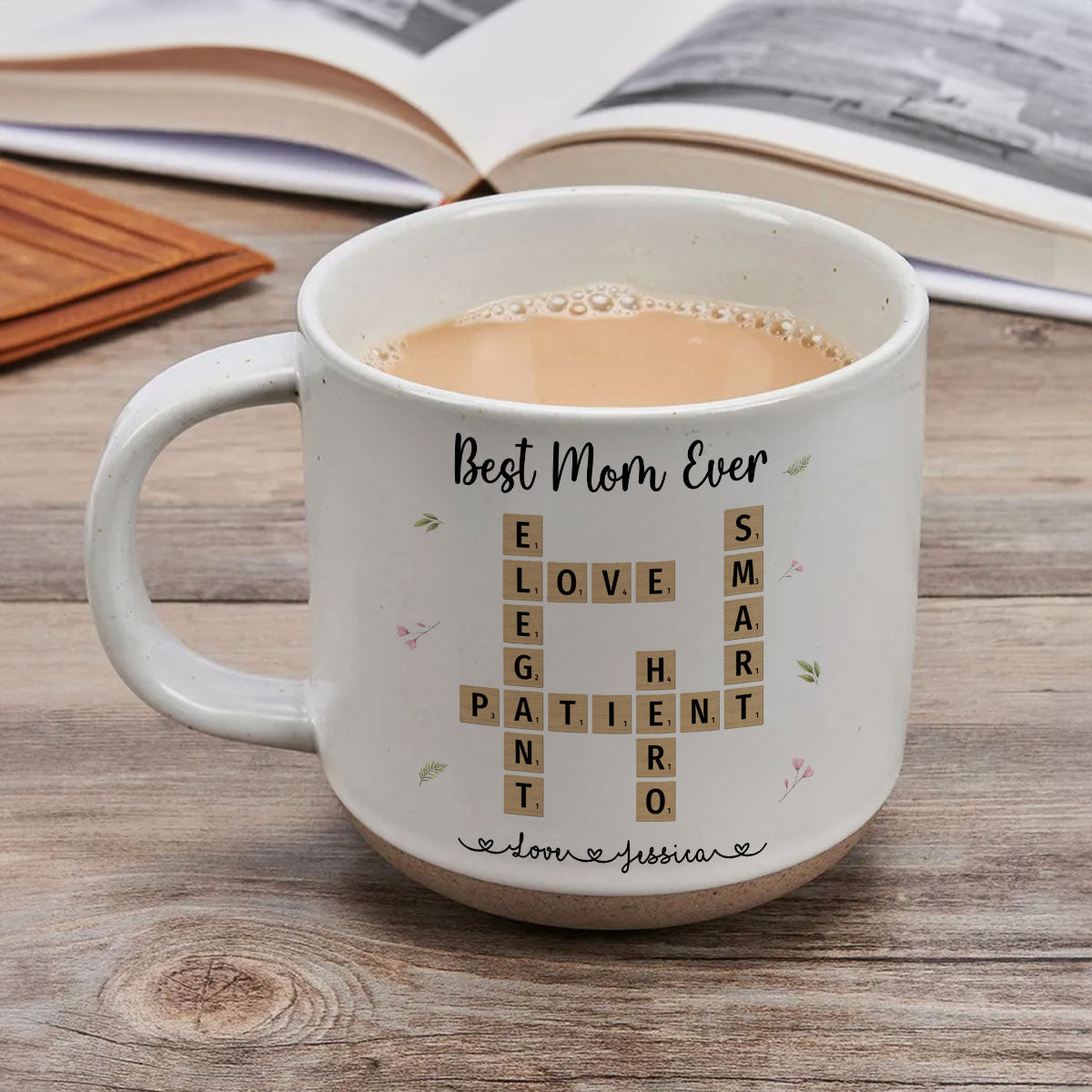 Best Mom Grandma Ever Appreciation Crossword Art - Created In A Moment Personalized Pottery Mug