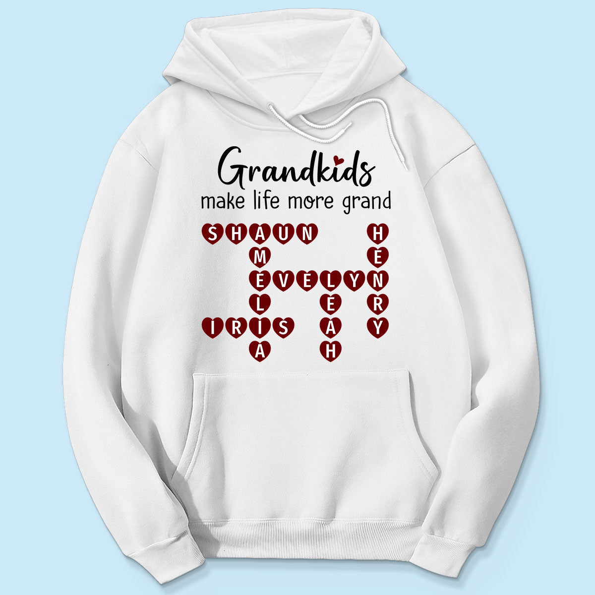 Grandkids Make Life Grand Heart Crossword Puzzle Personalized Shirt