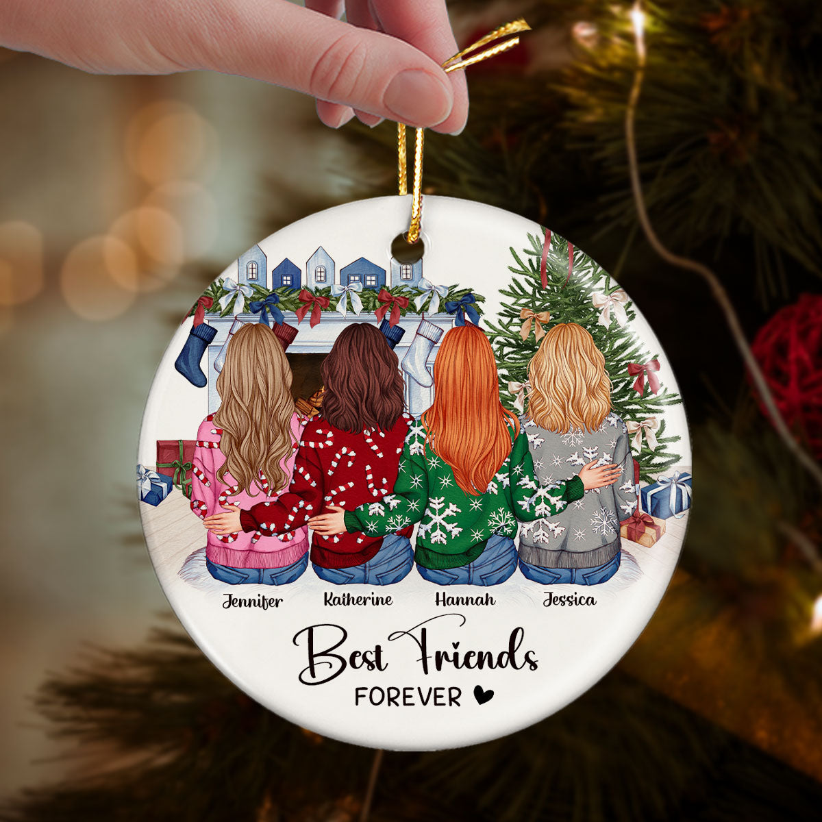 Personalized Best Friends Ornament Gift, Personalized Friendship Gift, Soul Sister Christmas Gift for Best Friend, Long Distance Friendship Gift