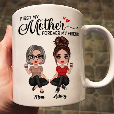 Doll Mom And Daughters Sitting Gift For Mom Daughters Personalized Mug