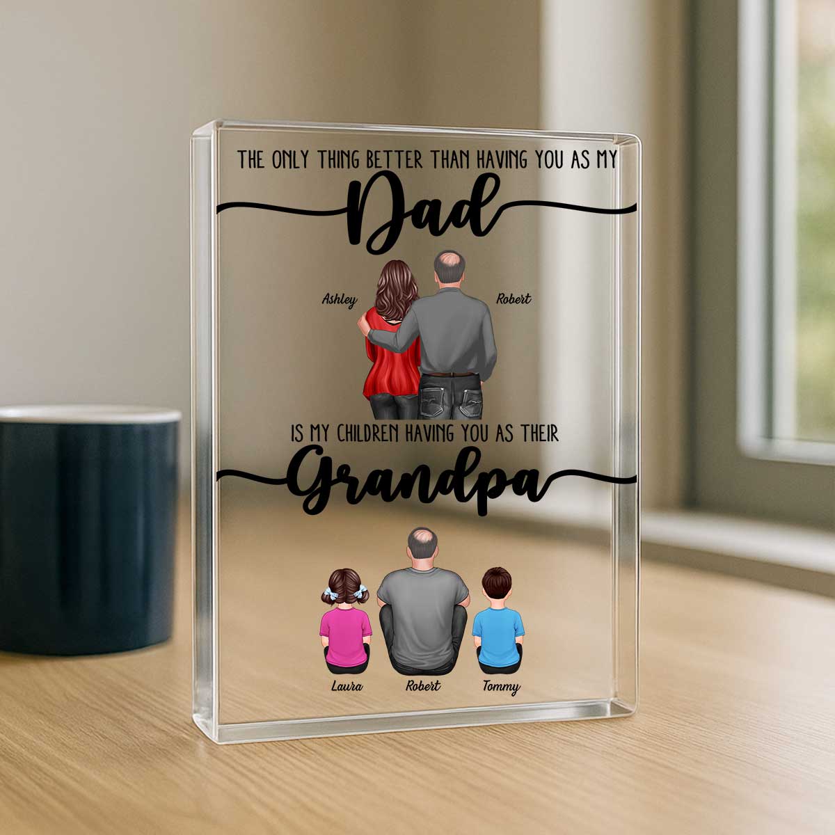 The Only Thing Better Than Dad Grandpa Back View Personalized Acrylic Block, Father's Day gift from Daughter