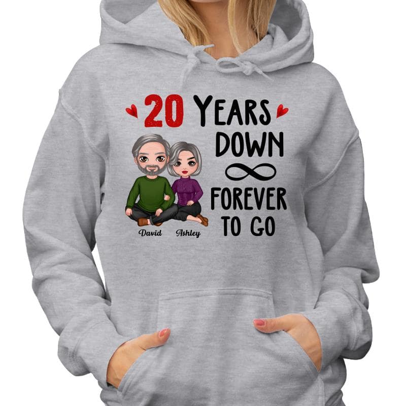 Many Years Down Forever To Go Couple Embracing Anniversary Gift Personalized Shirt