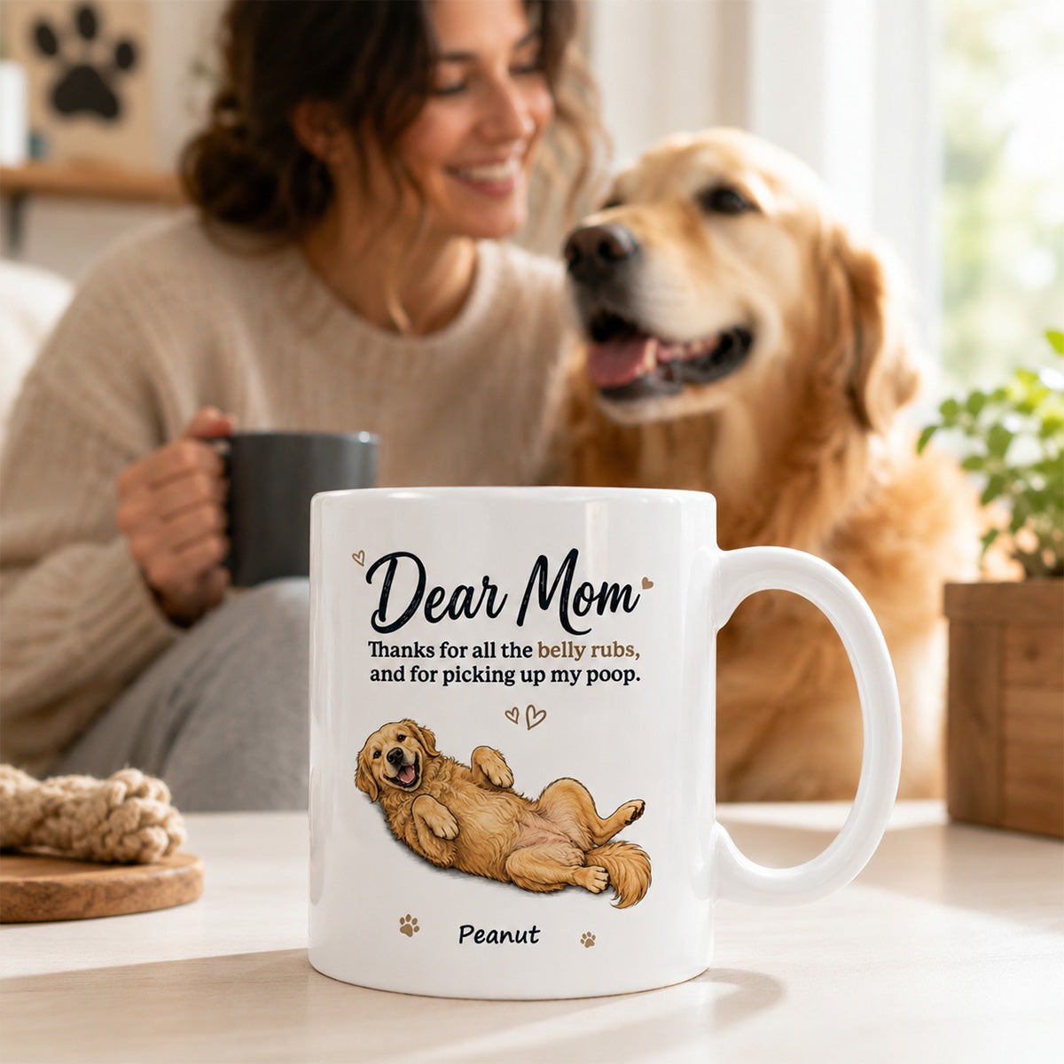 Dear Dad Mom Thank You For All The Belly Rubs Custom Dog Photo - Personalized Mug - Gift For Dog Lover