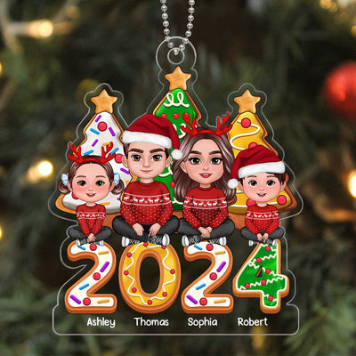 Christmas Tree Cookies Family Crossed Legs Personalized Acrylic Ornament
