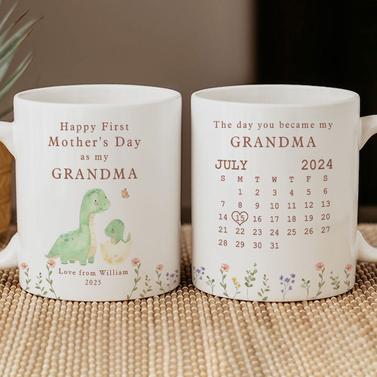 Happy 1st Mother's Day As My Grandma Nana Mommy Calendar Keepsake Personalized Mug