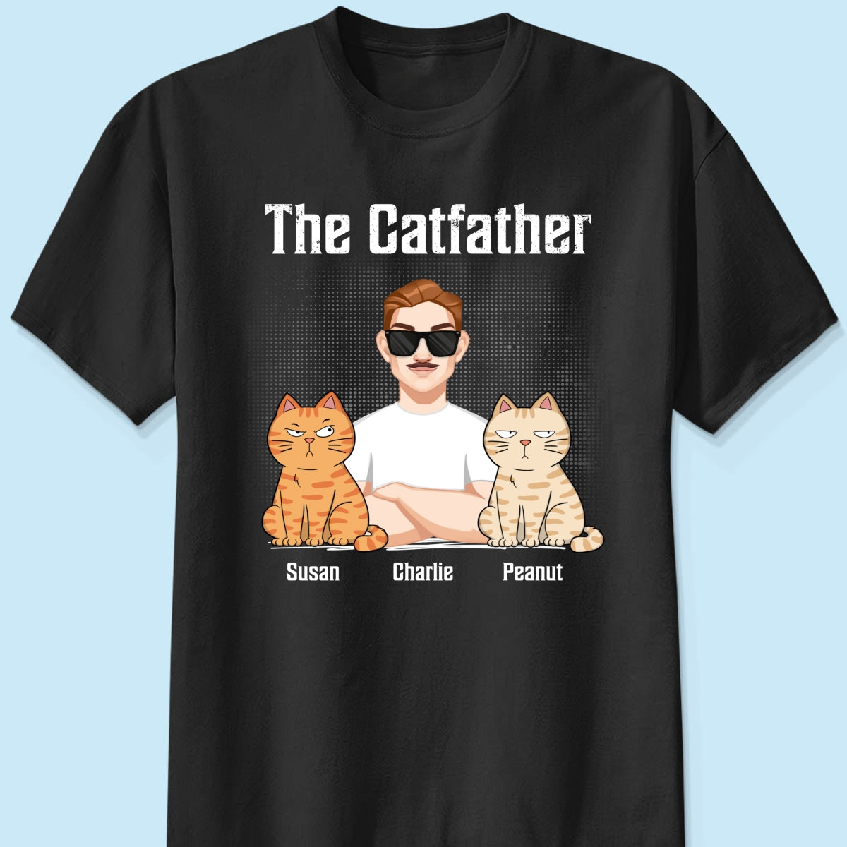 The Catfather Cat Dad Crossed Arms Personalized Shirt