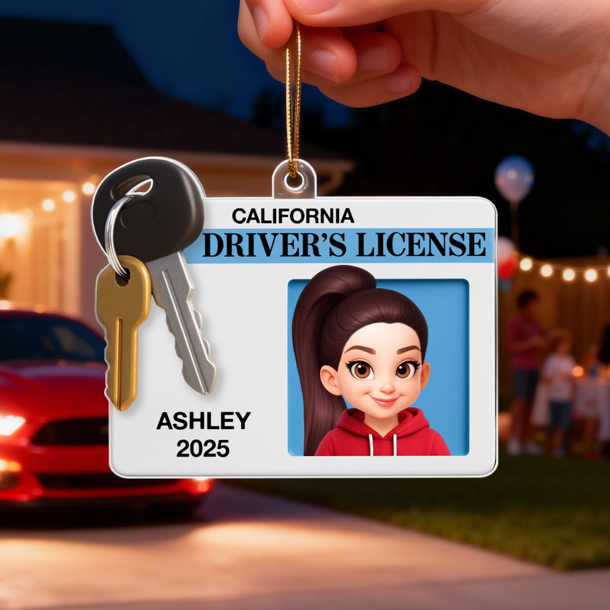 Driver's License 3D Effect - Personalized Acrylic Ornament - Christmas Gift For New Drivers, Teen Boy Teen Girl