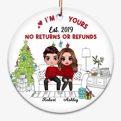 I‘m Yours Doll Couple Simple Background Personalized Circle Ornament