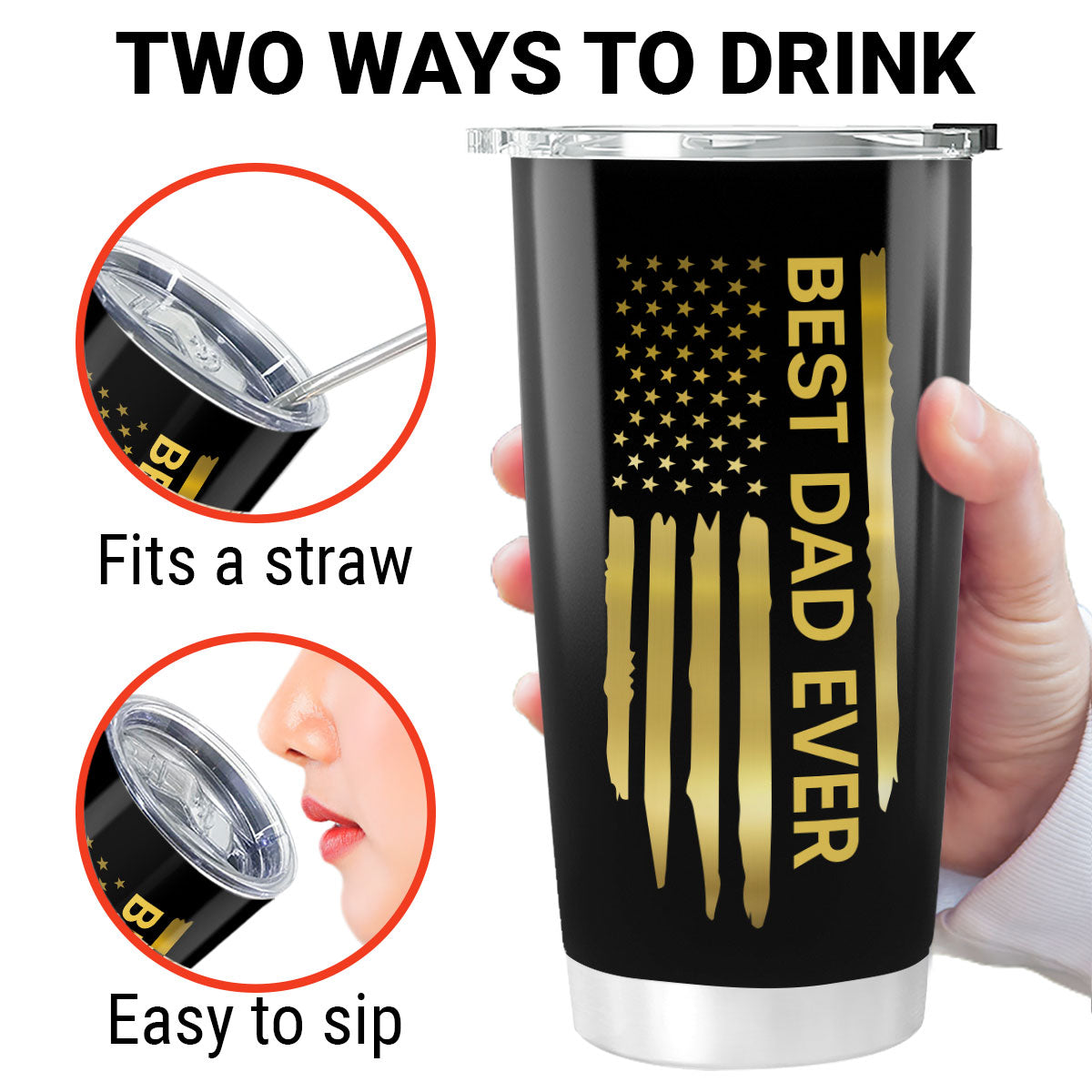 Best Dad Papa Grandpa Ever Fist Bump Outline Nation Flag Father‘s Day Gift For Husband Father Figures Personalized Tumbler