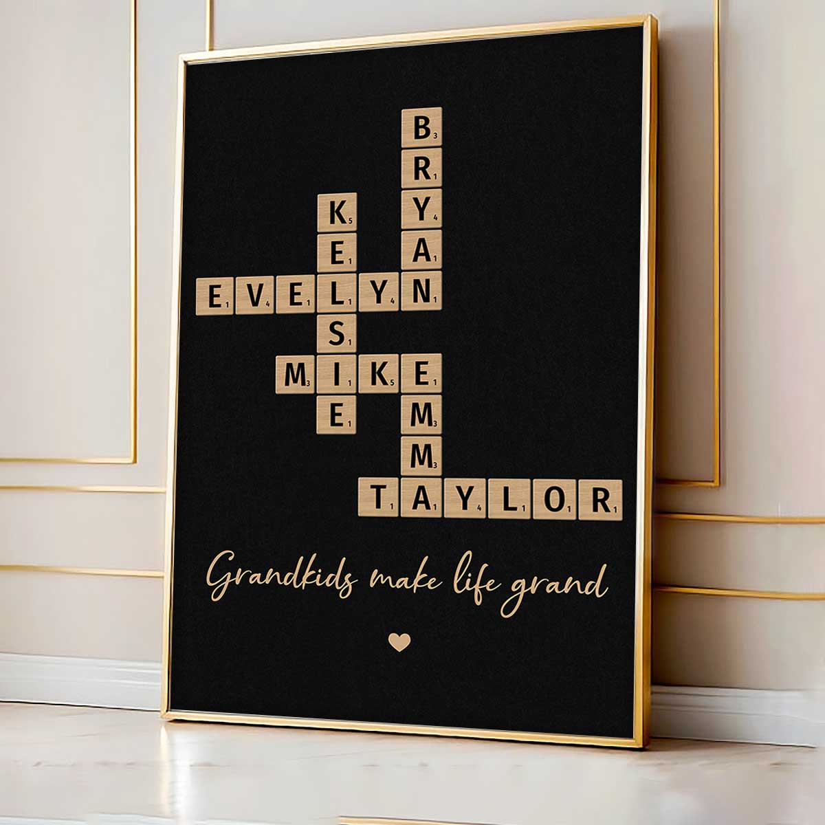 Our Grandkids Crossword Puzzle Art - Created In A Moment, Treasured Forever Personalized Poster