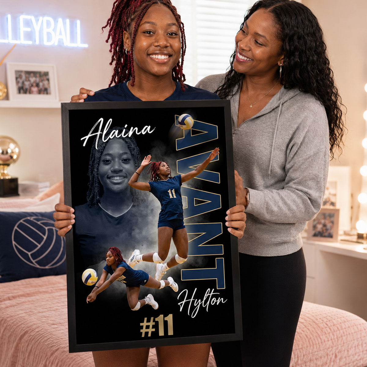Custom Player Sport - Personalized Poster - Football Baseball Basketball Wall Art, Gift for Him, Boys Girls Room Decor