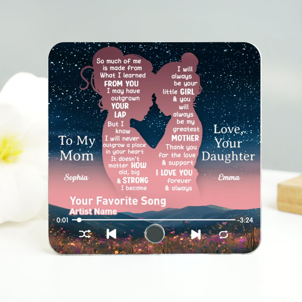 Mom Thank You For The Love & Support Our Song Gift From Daughter Personalized Music Fridge Magnet