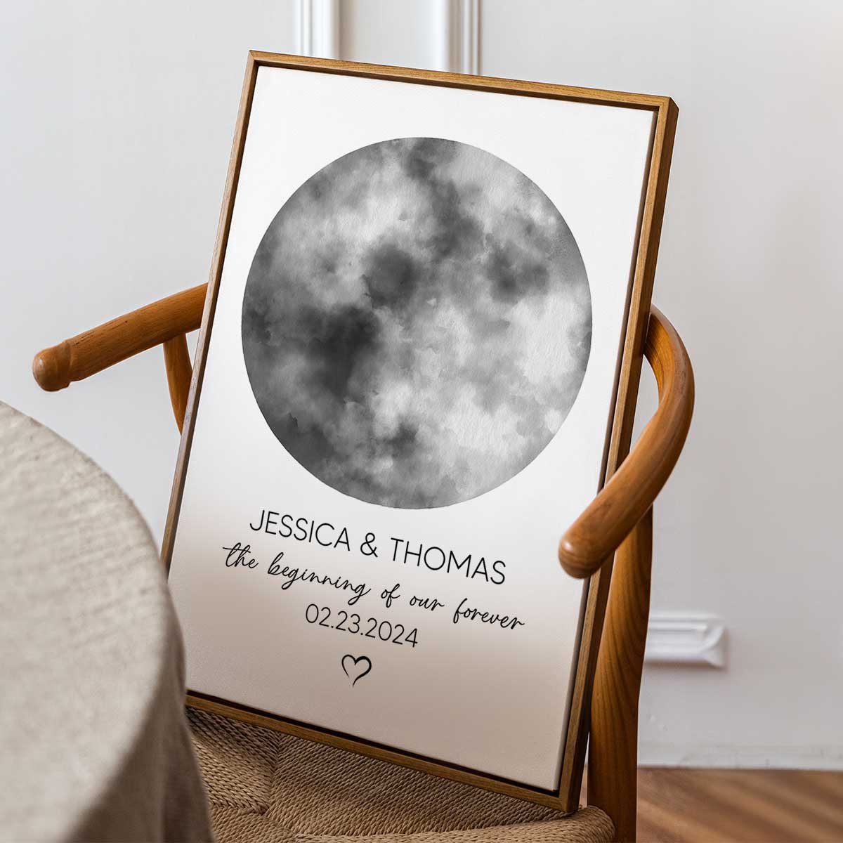 Couple Special Custom Moon Phases Anniversary Date Personalized Poster, Anniversary Gift, Wedding Gift For Couple