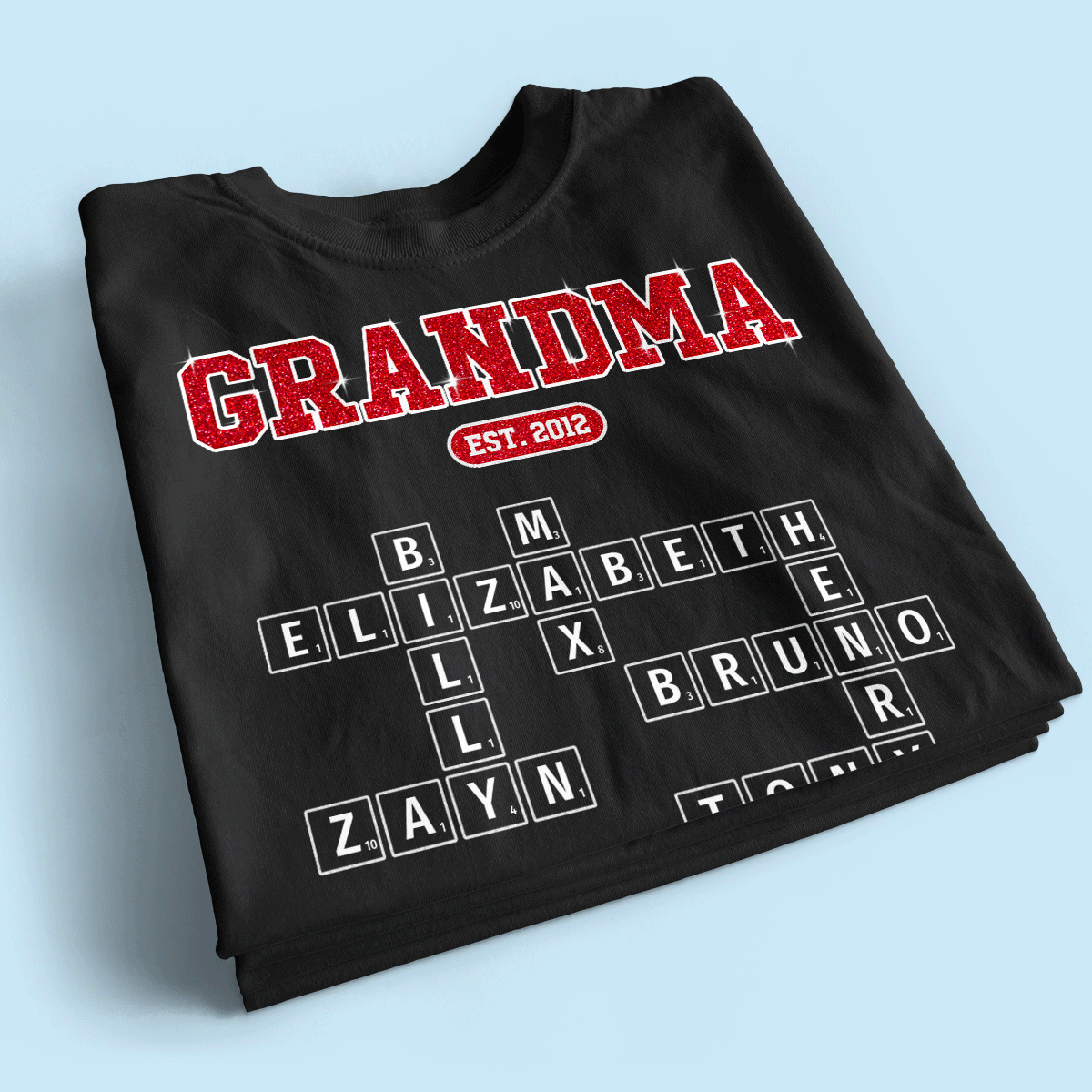 Grandma Est. Pink Crossword Art Puzzle Unique Gift For Grandma Mom Personalized Shirt