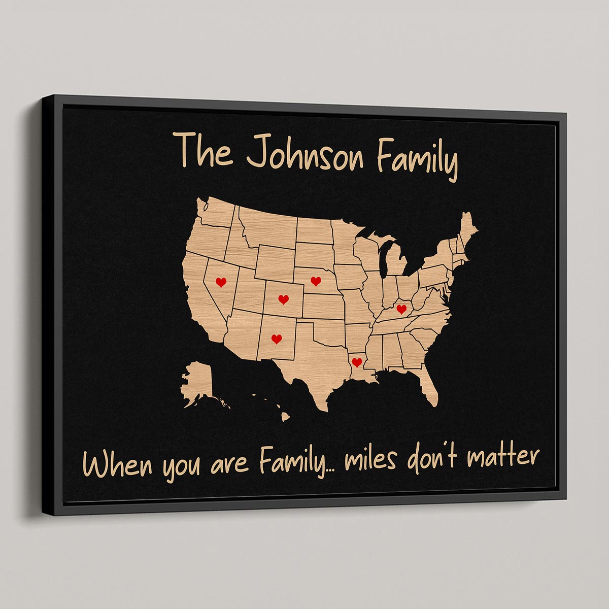 Family Close At Heart State Map Personalized Poster
