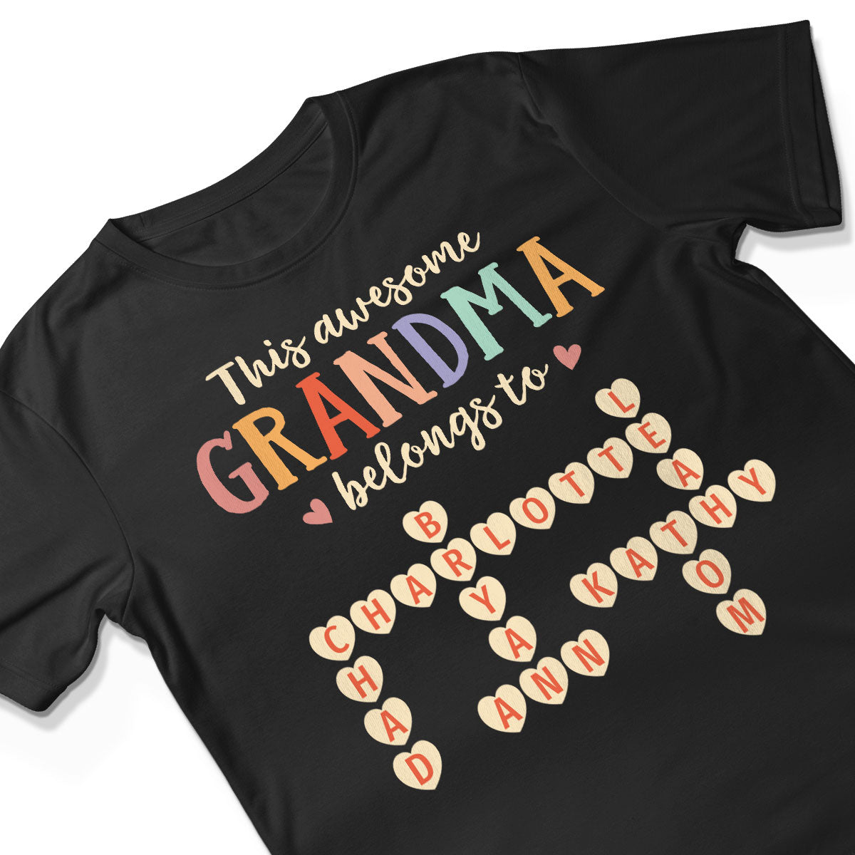 This Grandma Belongs To Grandkids Heart Crossword Puzzle Personalized Shirt