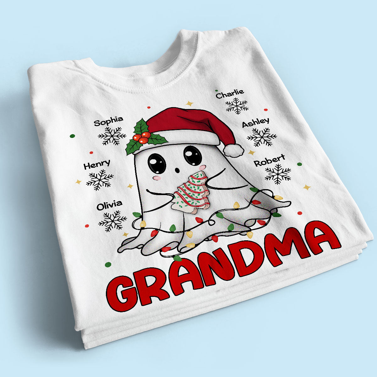 Halloween Christmas Boo Grandma Personalized Shirt