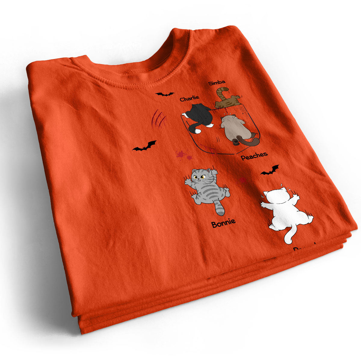 Cat Crawling Pocket Halloween Cat Lover Personalized Shirt