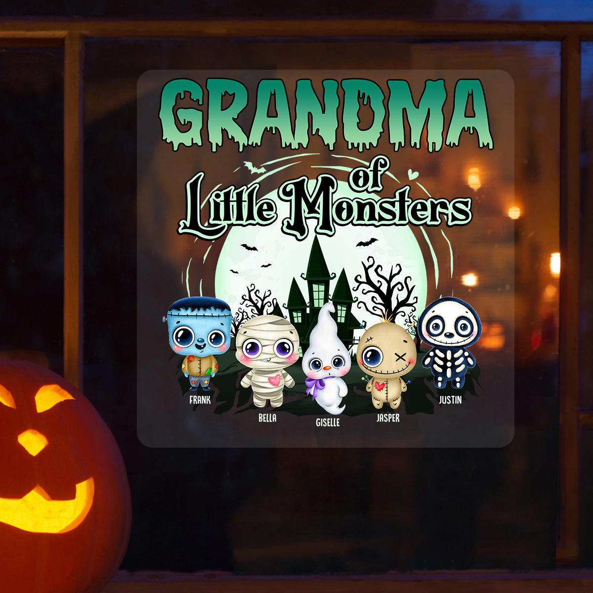Grandma Of These Little Monsters Personalized Decal, Halloween Decor