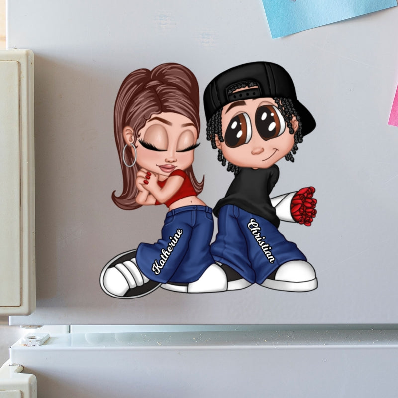 Y2K Style Couple Personalized Acrylic Fridge Magnet, Heartfelt Gift For Couple, For Him, For Her, Boyfriend, Girlfriend, Husband, Wife