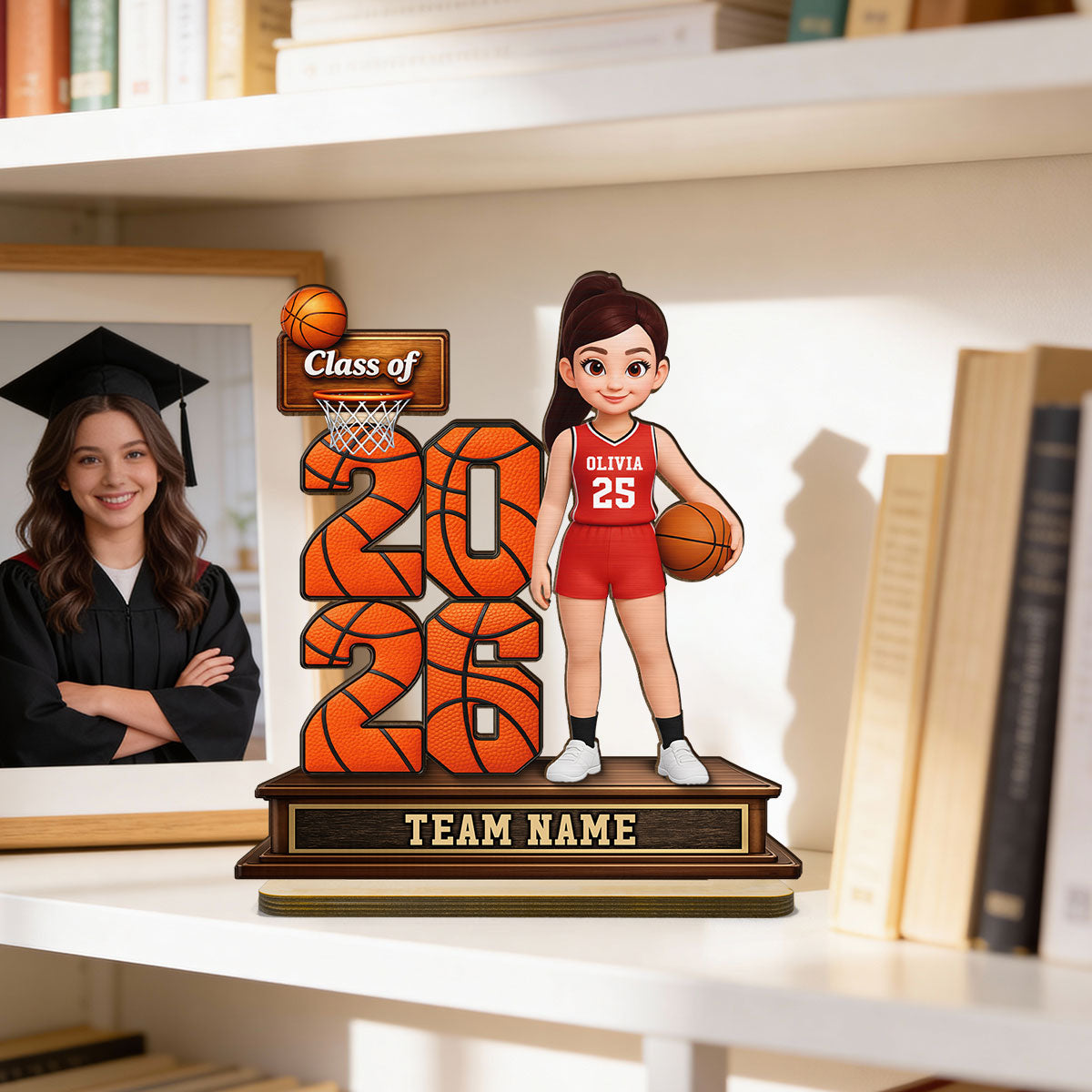 Basketball Senior Class Of 2026 2027 - Personalized 2-Layered Wooden Plaque - Graduation Gift For Son, Daughter