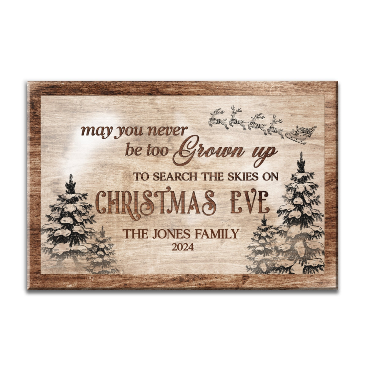 May You Never Be Too Grown Up To Search The Skies Canvas, Family Vintage Holiday Gift Wall Art