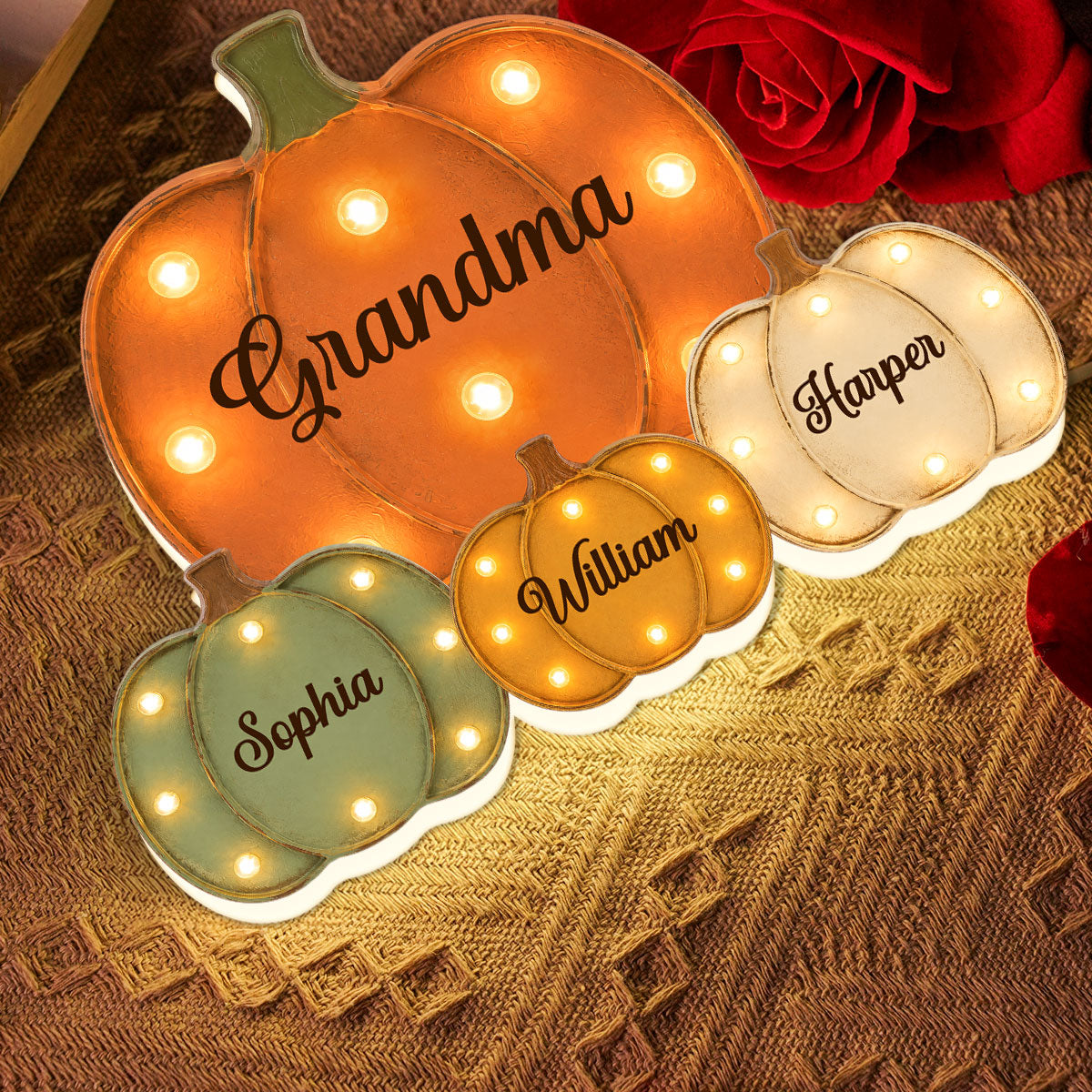 Grandma Little Pumpkins Marquee 2D Flat - Personalized Light Box