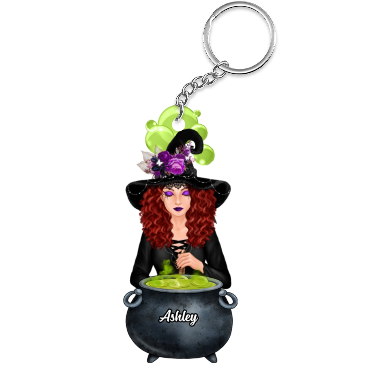 Halloween Witch Poison Pot Personalized Acrylic Keychain