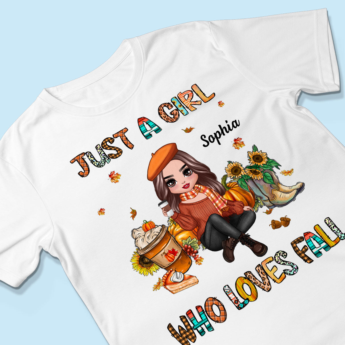 A Girl Who Loves Fall Personalized Shirt, Gift For Her