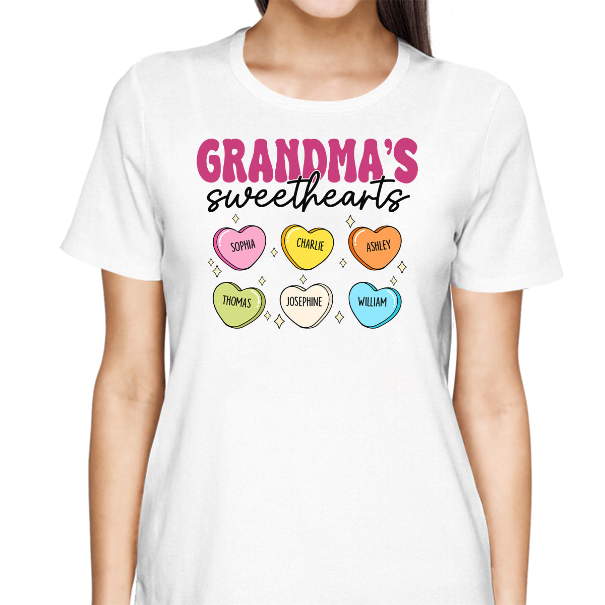 Grandma‘s Sweethearts Valentine’s Day For Grandma Mom Personalized Shirt