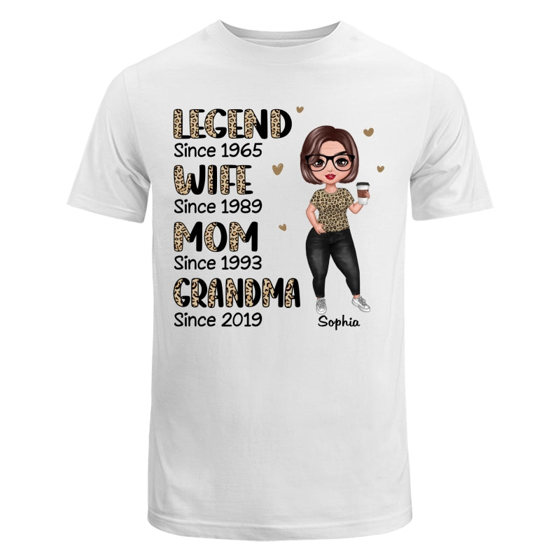 Half Leopard Doll Woman Standing Legend Wife Mom Grandma Personalized Shirt