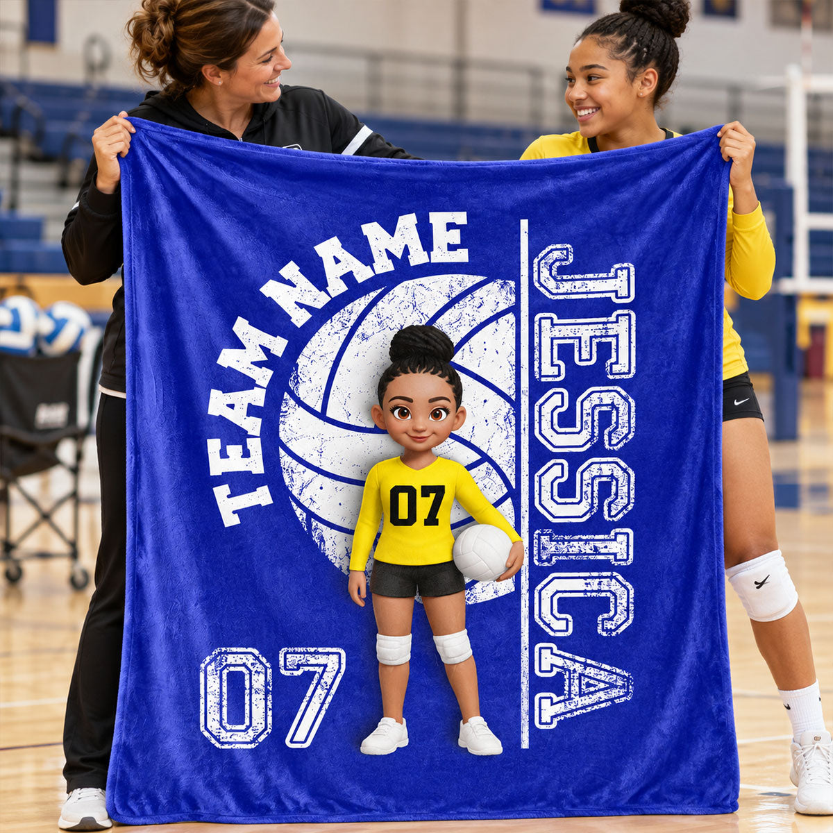 Custom Team Name Volleyball Player - Personalized Fleece Blanket - Soccer Senior Gift, Christmas Gift for Daughter, Son, Grandkids