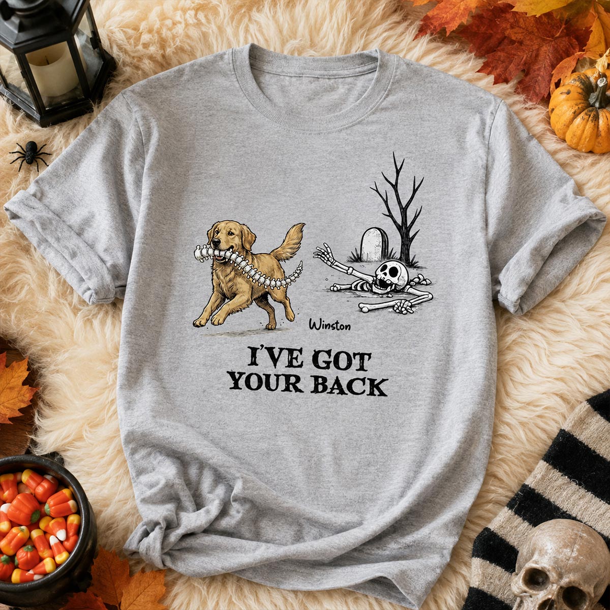 I've Got Your Back Dog Stealing Backbone - Personalized Shirt - Funny Halloween Costume For Dog Lovers