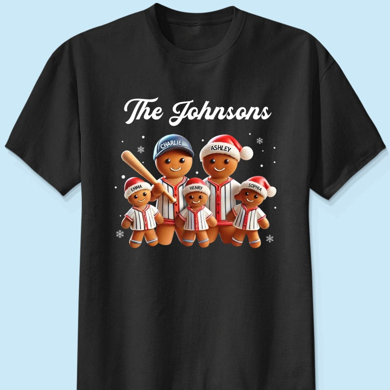 Baseball Gingerbread Family Sport Lover Christmas Matching Personalized Shirt