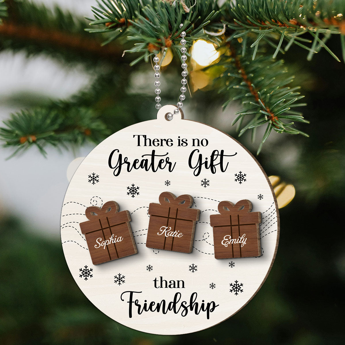 Friendship Siblings Family There Is No Greater Gift Personalized 2-Layer Wooden Ornament