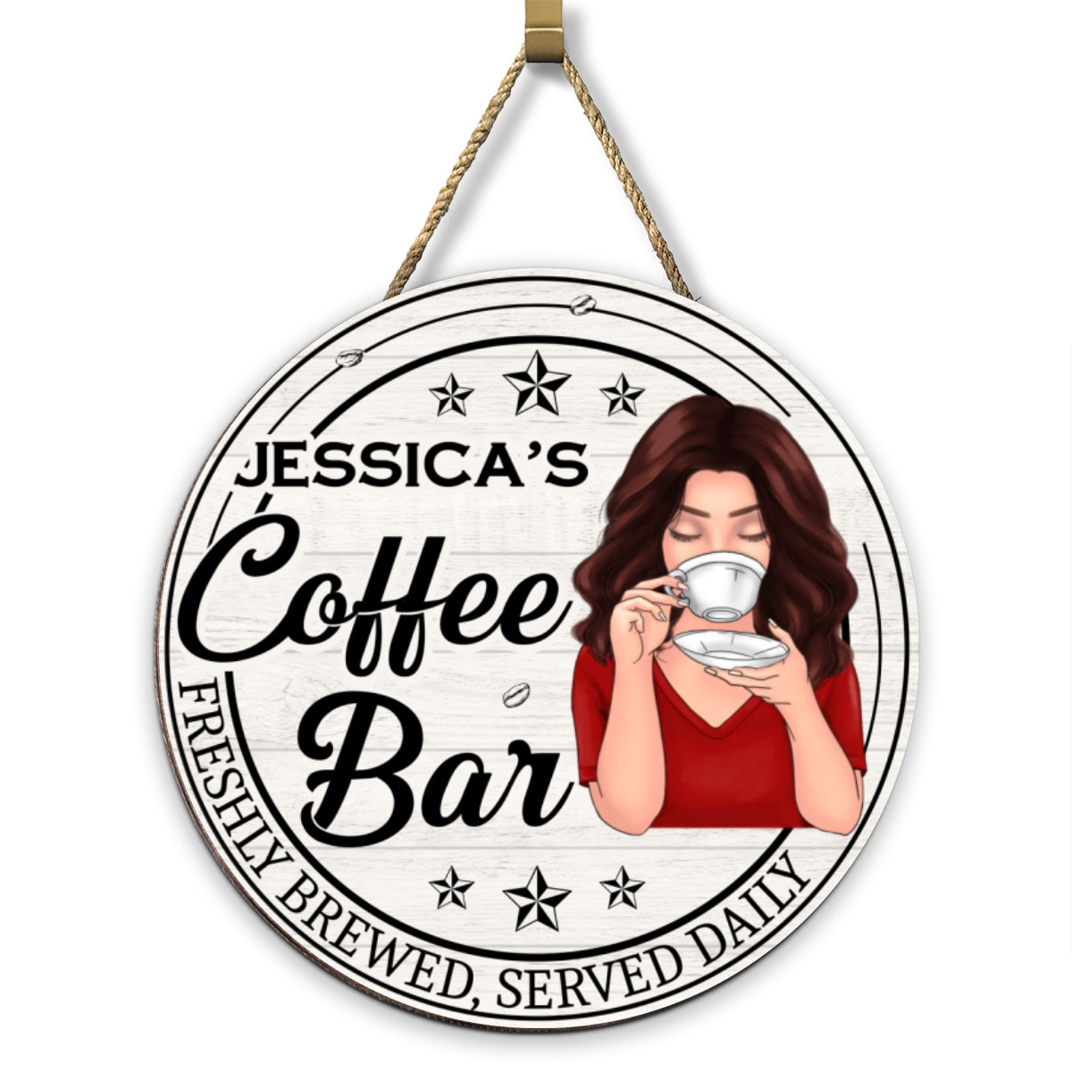 Coffee Bar Personalized Wood Sign Decor for Home, Kitchen, Coffee Station, Office