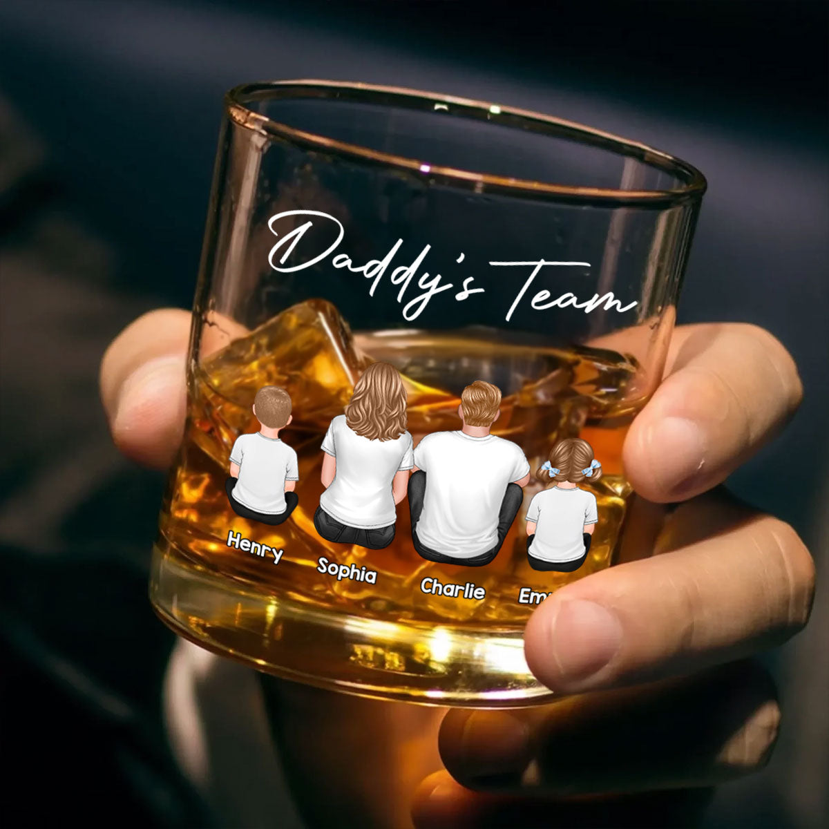 Daddy's Team Personalized Wine Glass, Heartfelt Father's Day Gift For Dad