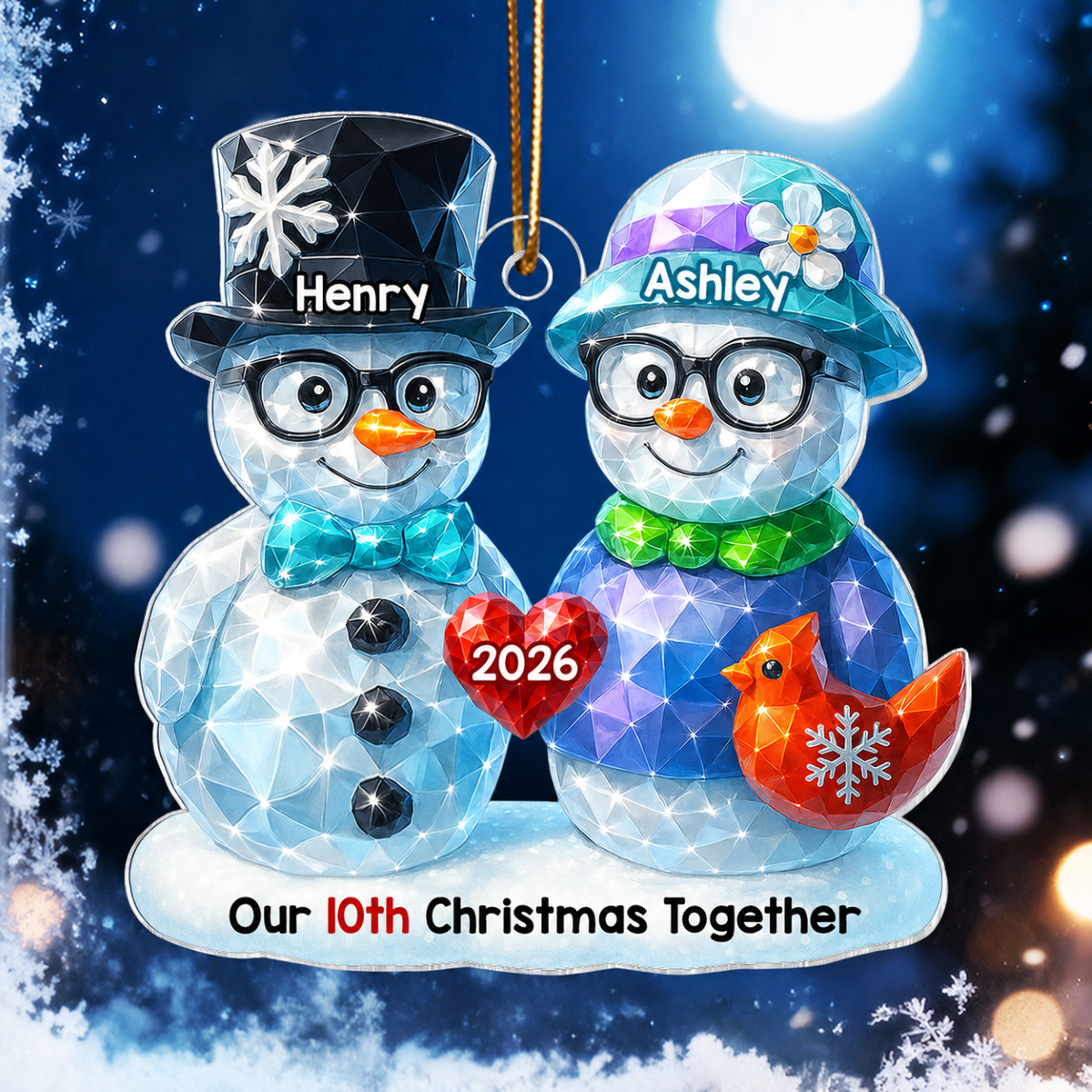 Our Christmas Together 3D Shining Effect - Personalized Acrylic Ornament - Unique Christmas Gift For Him, For Her, For Couple