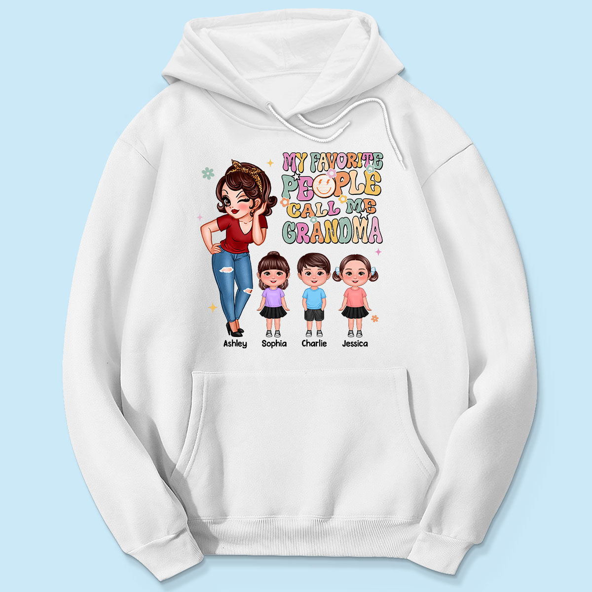 Favorite People Call Me Grandma Vintage Style Personalized Shirt