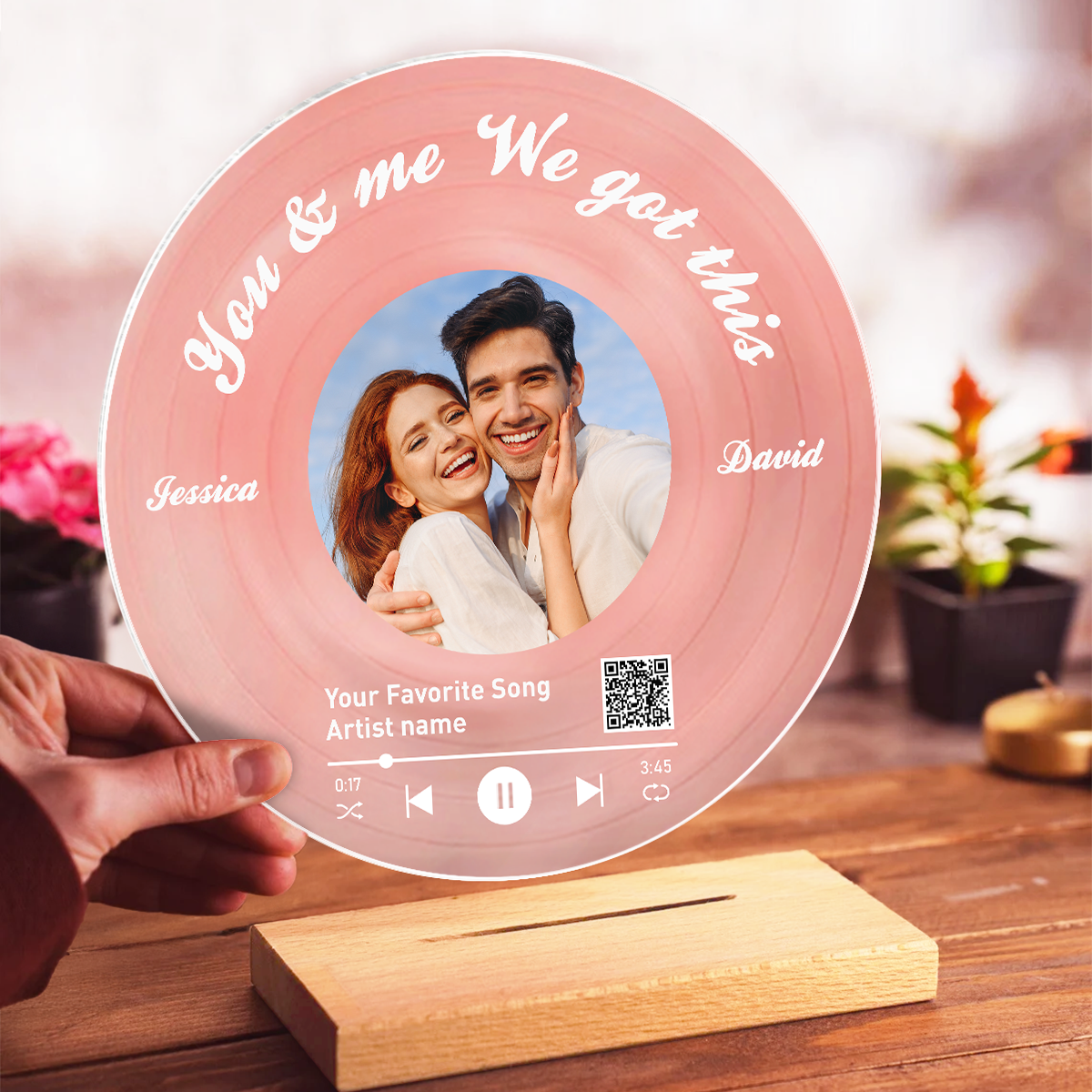Couple Wedding Song Vinyl Photo Acrylic Song Plaque, Personalized Gift For Her, For Him, Heartfelt Wedding Gift, Anniversary Gift
