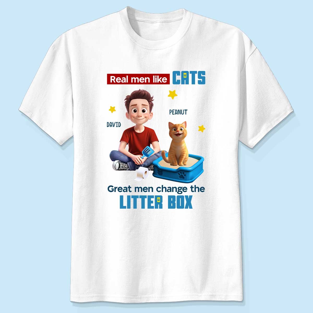 Cat Dad Change The Litter Box Personalized Shirt, Funny Father's Day gift