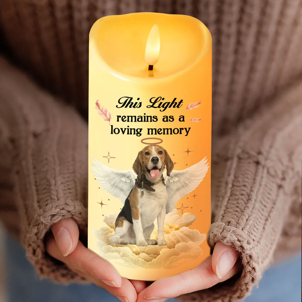 When Tomorrow Starts Without Me Pet Loss Memorial Personalized LED Candle, Custom Photo Sympathy Gift