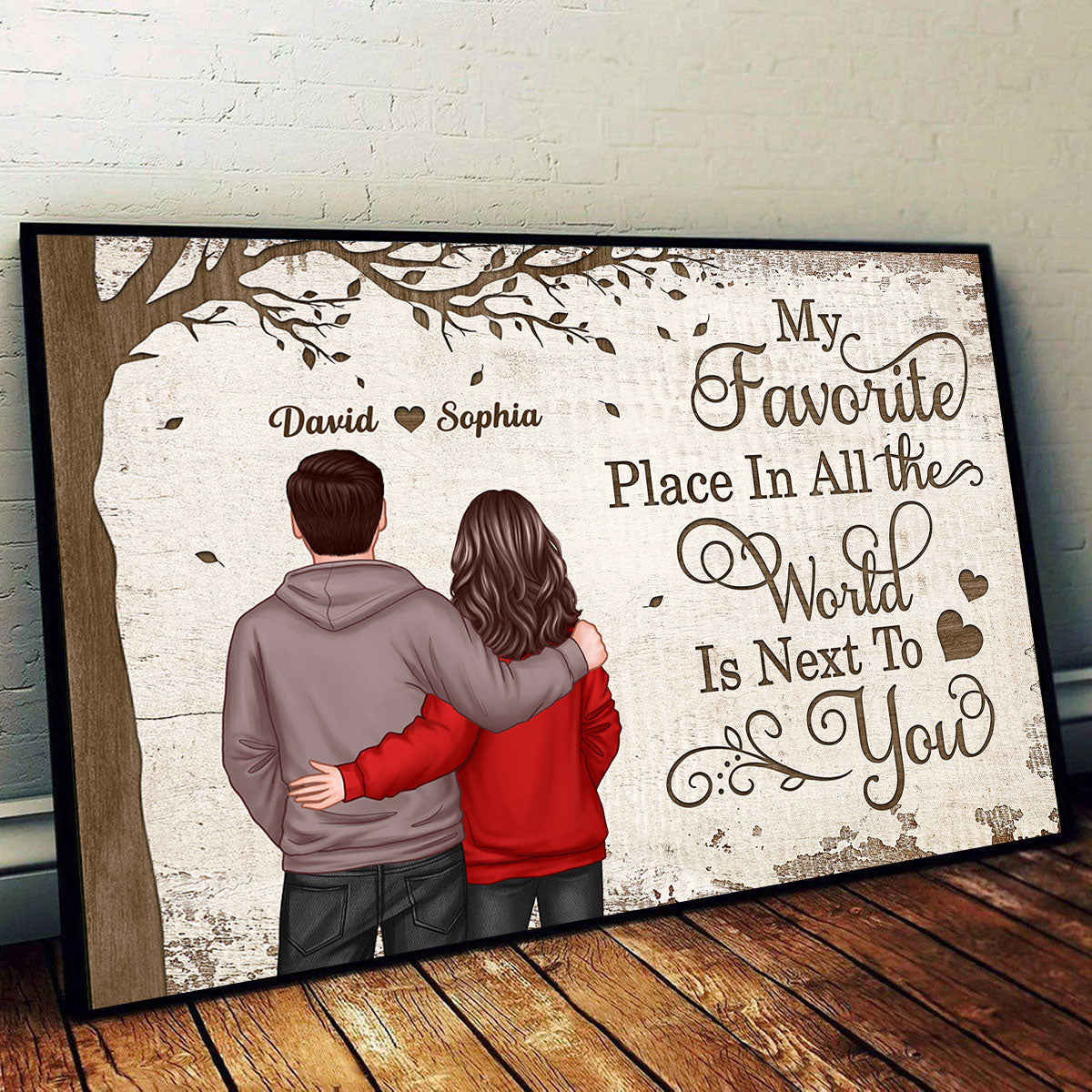 Favorite Place In The World Couple Back View - Personalized Poster - Unique Valentine's Day Gift For Him, Gift For Her