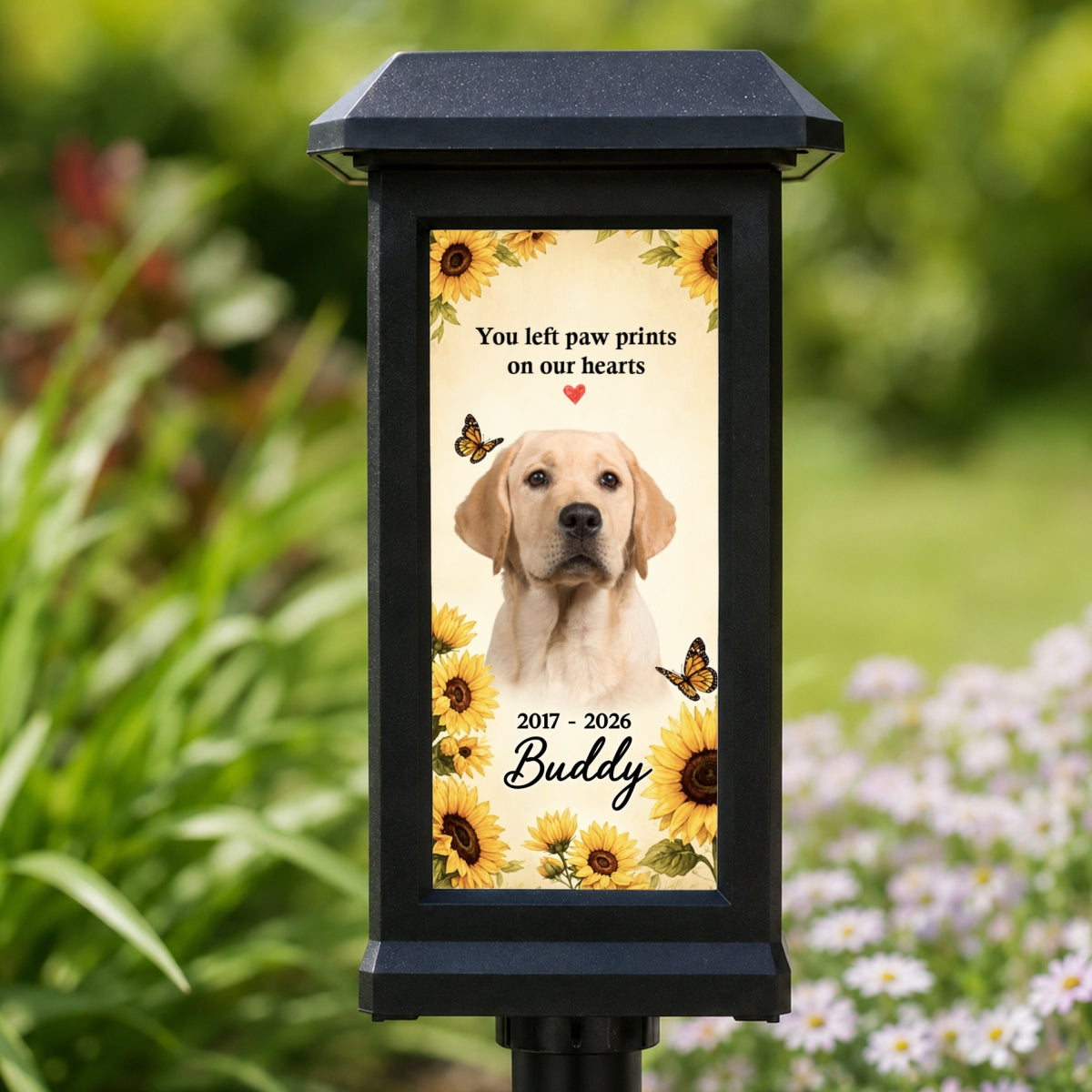Custom Pet Memorial Photo - Personalized Solar Garden Light - Custom Dog Cat Garden Stake, Sympathy Gift